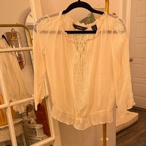 Express Women's Ivory Lace Blouse